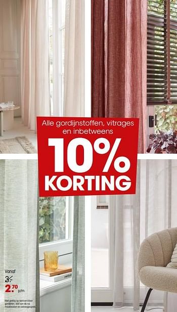 Promoties Gordijnstoffen, vitrages en inbetweens - Huismerk - Kwantum - Geldig van 29/01/2024 tot 11/02/2024 bij Kwantum