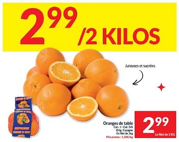 Promotions Oranges de table - Produit maison - Intermarche - Valide de 30/01/2024 à 04/02/2024 chez Intermarche