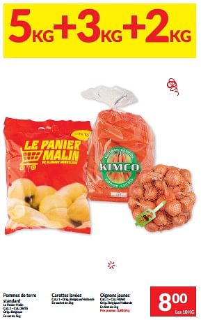 Promotions Pommes de terre standard carottes lavées oignons jaunes - Produit maison - Intermarche - Valide de 30/01/2024 à 04/02/2024 chez Intermarche