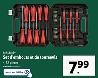 Promo Parkside set de tournevis et d'embouts chez Lidl