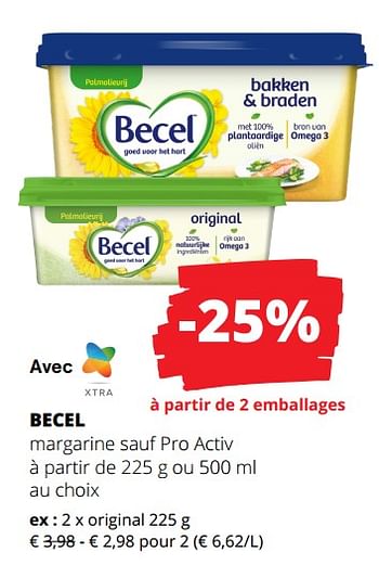 Promoties Becel margarine original - Becel - Geldig van 01/02/2024 tot 14/02/2024 bij Spar (Colruytgroup)