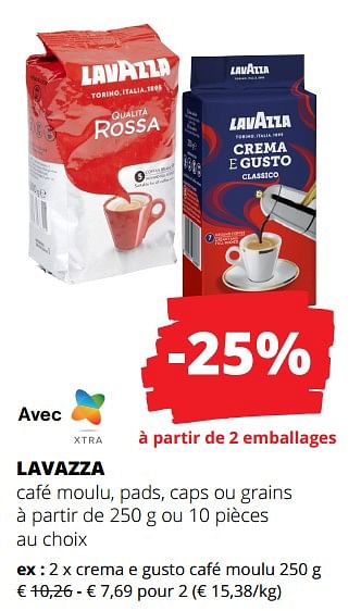 Promotions Crema e gusto café moulu - Lavazza - Valide de 01/02/2024 à 14/02/2024 chez Spar (Colruytgroup)