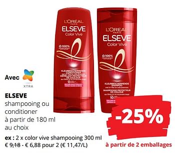 Promotions Elseve color vive shampooing - L'Oreal Paris - Valide de 01/02/2024 à 14/02/2024 chez Spar (Colruytgroup)