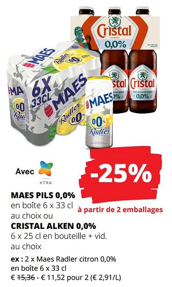 Promotions Maes radler citron 0,0% - Maes - Valide de 01/02/2024 à 14/02/2024 chez Spar (Colruytgroup)