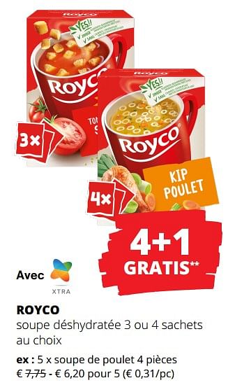 Promotions Soupe de poulet - Royco - Valide de 01/02/2024 à 14/02/2024 chez Spar (Colruytgroup)