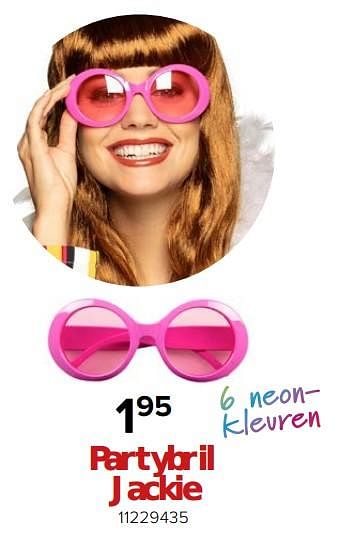 Promoties Partybril jackie - Huismerk - Euroshop - Geldig van 26/01/2024 tot 18/02/2024 bij Euro Shop