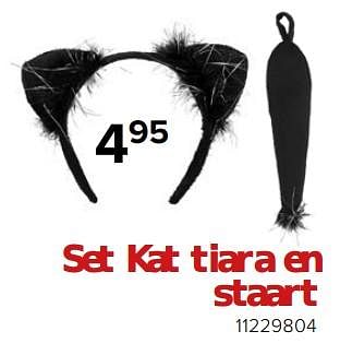Promoties Set kat tiara en staart - Huismerk - Euroshop - Geldig van 26/01/2024 tot 18/02/2024 bij Euro Shop