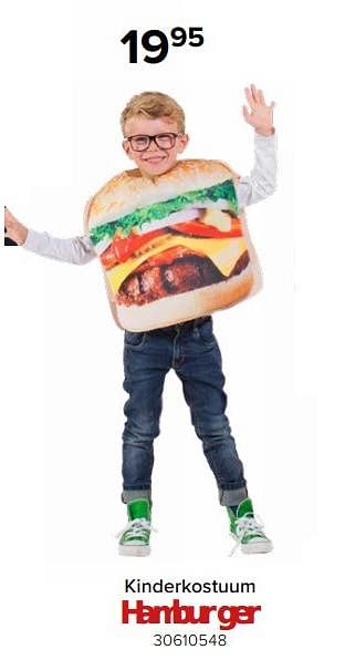 Promoties Kinderkostuum hamburger - Huismerk - Euroshop - Geldig van 26/01/2024 tot 18/02/2024 bij Euro Shop