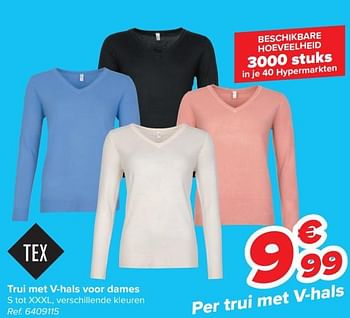 Promoties Trui met v-hals voor dames - Tex - Geldig van 31/01/2024 tot 14/02/2024 bij Carrefour