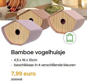Promotions Bamboe vogelhuisje - Produit Maison - Ava - Valide de 29/01/2024 à 31/07/2024 chez Ava