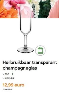 Herbruikbaar transparant champagneglas-Huismerk - Ava
