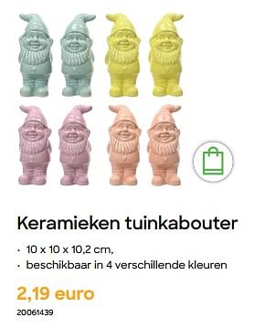Promoties Keramieken tuinkabouter - Huismerk - Ava - Geldig van 29/01/2024 tot 31/07/2024 bij Ava