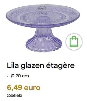 Promoties Lila glazen étagère - Huismerk - Ava - Geldig van 29/01/2024 tot 31/07/2024 bij Ava