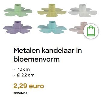 Promotions Metalen kandelaar in bloemenvorm - Produit Maison - Ava - Valide de 29/01/2024 à 31/07/2024 chez Ava