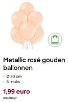 Promoties Metallic rosé gouden ballonnen - Huismerk - Ava - Geldig van 29/01/2024 tot 31/07/2024 bij Ava