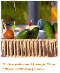 Bamboe prikker met bloemetje-Huismerk - Ava