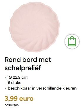 Promoties Rond bord met schelpreliëf - Huismerk - Ava - Geldig van 29/01/2024 tot 31/07/2024 bij Ava