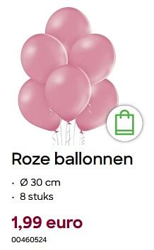 Promotions Roze ballonnen - Produit Maison - Ava - Valide de 29/01/2024 à 31/07/2024 chez Ava