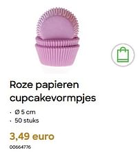 Roze papieren cupcakevormpjes-Huismerk - Ava
