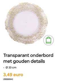 Transparant onderbord met gouden details-Huismerk - Ava