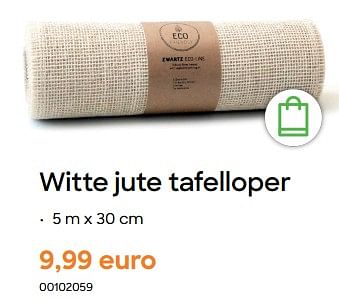 Promotions Witte jute tafelloper - Produit Maison - Ava - Valide de 29/01/2024 à 31/07/2024 chez Ava