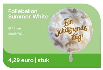 Promoties Folieballon summer white - Huismerk - Ava - Geldig van 29/01/2024 tot 31/07/2024 bij Ava