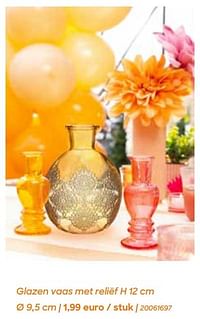 Glazen vaas met reliëf-Huismerk - Ava