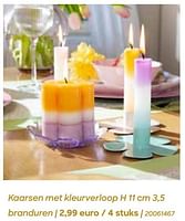 Promoties Kaarsen met kleurverloop - Huismerk - Ava - Geldig van 29/01/2024 tot 31/07/2024 bij Ava