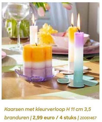 Promoties Kaarsen met kleurverloop - Huismerk - Ava - Geldig van 29/01/2024 tot 31/07/2024 bij Ava