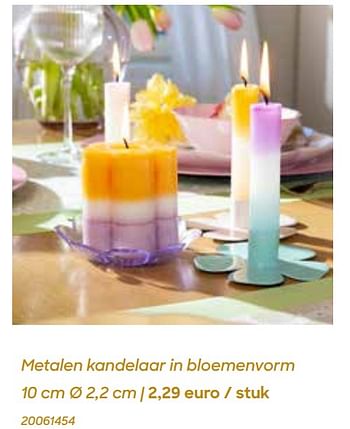 Promoties Metalen kandelaar in bloemenvorm - Huismerk - Ava - Geldig van 29/01/2024 tot 31/07/2024 bij Ava