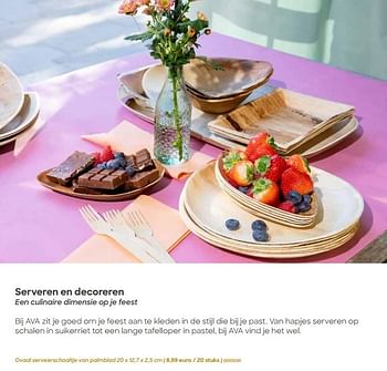 Promoties Ovaal serveerschaaltje van palmblad - Huismerk - Ava - Geldig van 29/01/2024 tot 31/07/2024 bij Ava