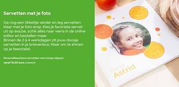 Promoties Personaliseerbare servetten met oranje stippen - Huismerk - Ava - Geldig van 29/01/2024 tot 31/07/2024 bij Ava