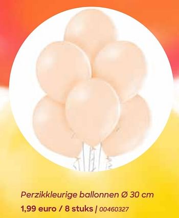 Promotions Perzikkleurige ballonnen - Produit Maison - Ava - Valide de 29/01/2024 à 31/07/2024 chez Ava