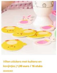 Vilten stickers met kuikens en konijntjes-Huismerk - Ava