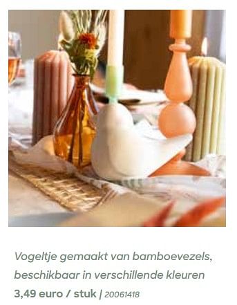 Promoties Vogeltje gemaakt van bamboevezels - Huismerk - Ava - Geldig van 29/01/2024 tot 31/07/2024 bij Ava