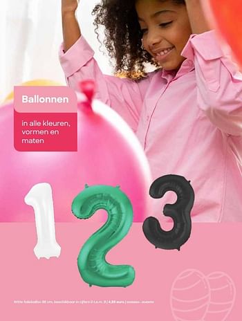 Promotions Witte folieballon - Produit Maison - Ava - Valide de 29/01/2024 à 31/07/2024 chez Ava