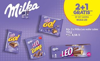 Promoties Milka leo 2+1 gratis - Milka - Geldig van 31/01/2024 tot 13/02/2024 bij Alvo