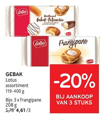 Promoties Gebak lotus -20% bij aankoop van 3 stuks - Lotus Bakeries - Geldig van 31/01/2024 tot 13/02/2024 bij Alvo