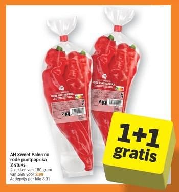 Promoties Ah sweet palermo rode puntpaprika - Huismerk - Albert Heijn - Geldig van 29/01/2024 tot 04/02/2024 bij Albert Heijn