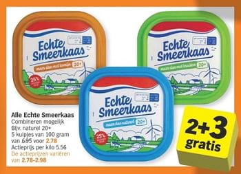 Promoties Echte smeerkaas naturel 20+ - Echte Smeerkaas - Geldig van 29/01/2024 tot 04/02/2024 bij Albert Heijn