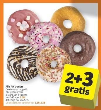 Promoties Ah donuts gedecoreerd - Huismerk - Albert Heijn - Geldig van 29/01/2024 tot 04/02/2024 bij Albert Heijn