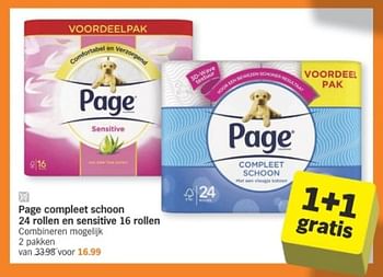 Promoties Page compleet schoon en sensitive - Page - Geldig van 29/01/2024 tot 04/02/2024 bij Albert Heijn