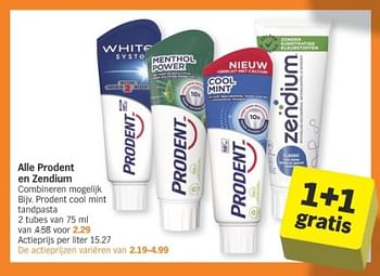 Promoties Prodent cool mint tandpasta - Prodent - Geldig van 29/01/2024 tot 04/02/2024 bij Albert Heijn