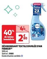 Désodorisant textile envolée d'air FEBREZE : le spray de 500mL à Prix  Carrefour