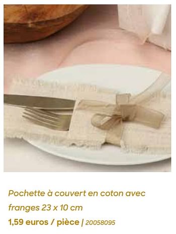 Promotions Pochette à couvert en coton avec franges - Produit Maison - Ava - Valide de 29/01/2024 à 31/07/2024 chez Ava