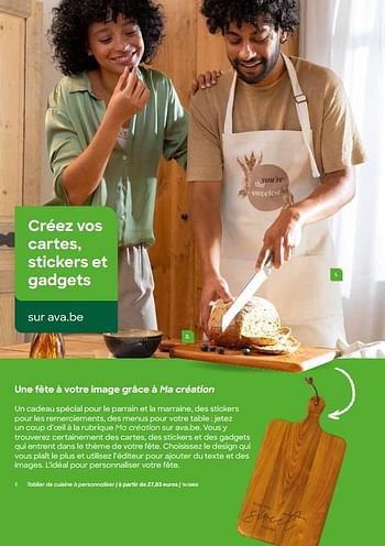 Promoties Tablier de cuisine à personnaliser - Huismerk - Ava - Geldig van 29/01/2024 tot 31/07/2024 bij Ava