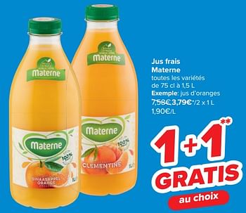 Promotions Jus d’oranges - Materne - Valide de 31/01/2024 à 14/02/2024 chez Carrefour