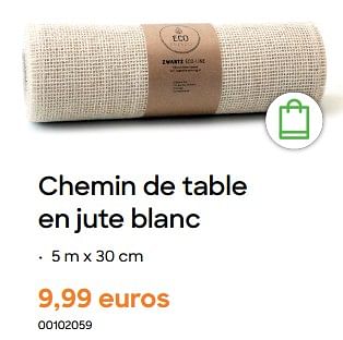 Promoties Chemin de table en jute blanc - Huismerk - Ava - Geldig van 29/01/2024 tot 31/07/2024 bij Ava