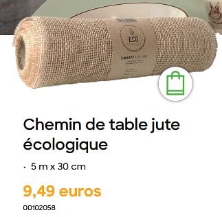 Promoties Chemin de table jute écologique - Huismerk - Ava - Geldig van 29/01/2024 tot 31/07/2024 bij Ava