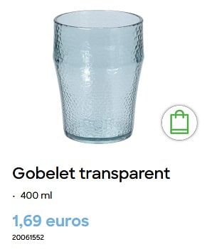 Promoties Gobelet transparent - Huismerk - Ava - Geldig van 29/01/2024 tot 31/07/2024 bij Ava